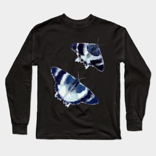 Tropical blue night moth Long Sleeve T-Shirt